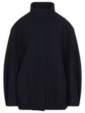 Navy Blue Mock Collar Jacket 1