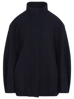 Navy Blue Mock Collar Jacket 1