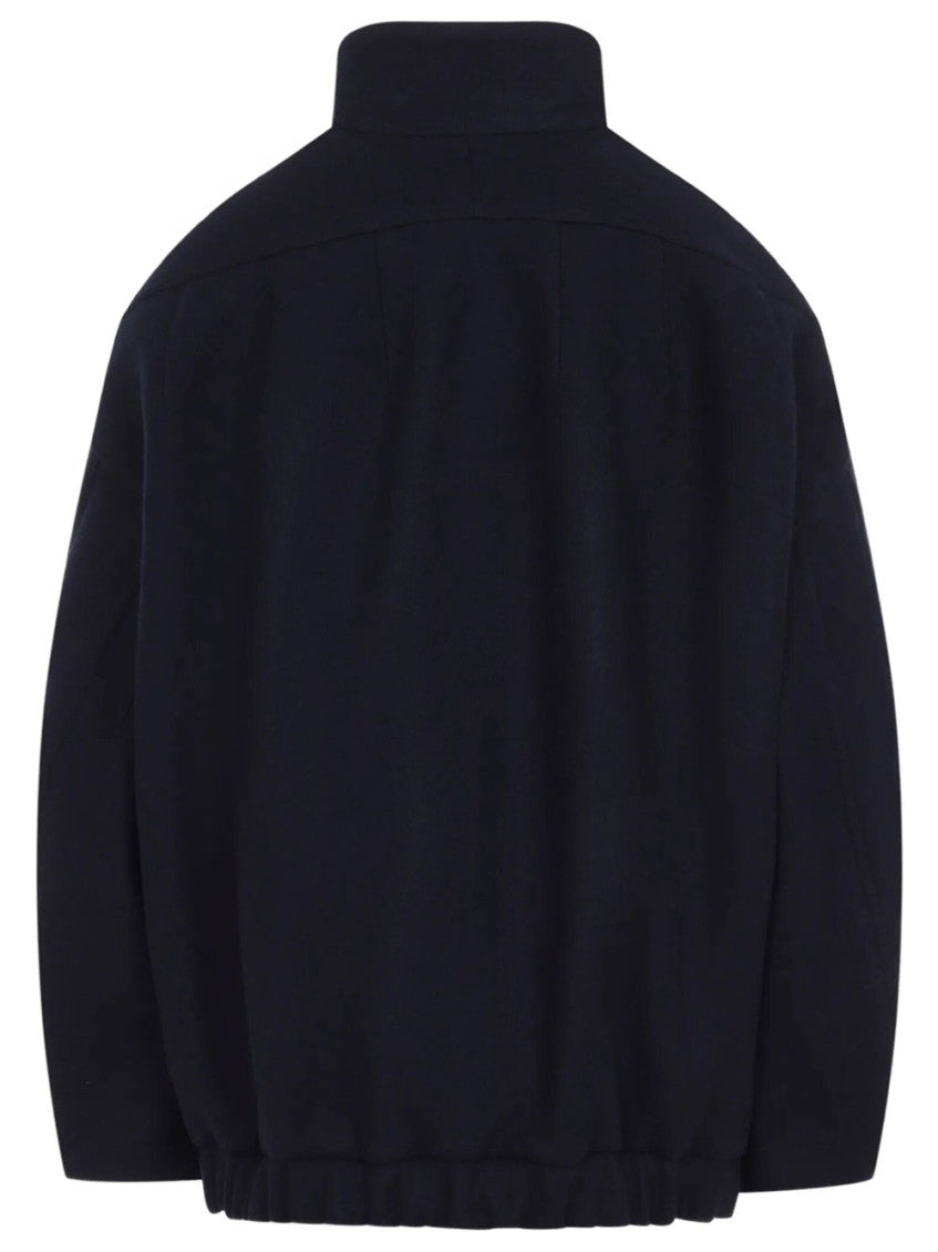 Navy Blue Mock Collar Jacket 2