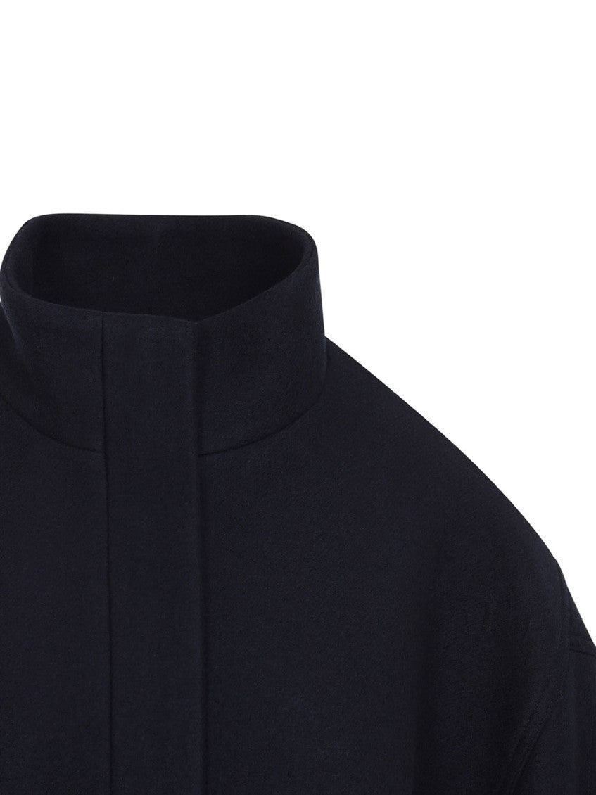 Navy Blue Mock Collar Jacket 4