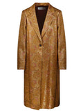 Gold Notched Lapel Trench Coat 1