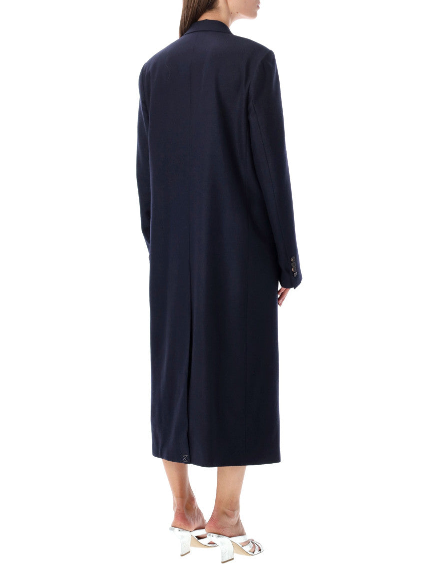 Blue Peaked lapel Trench Coat 2