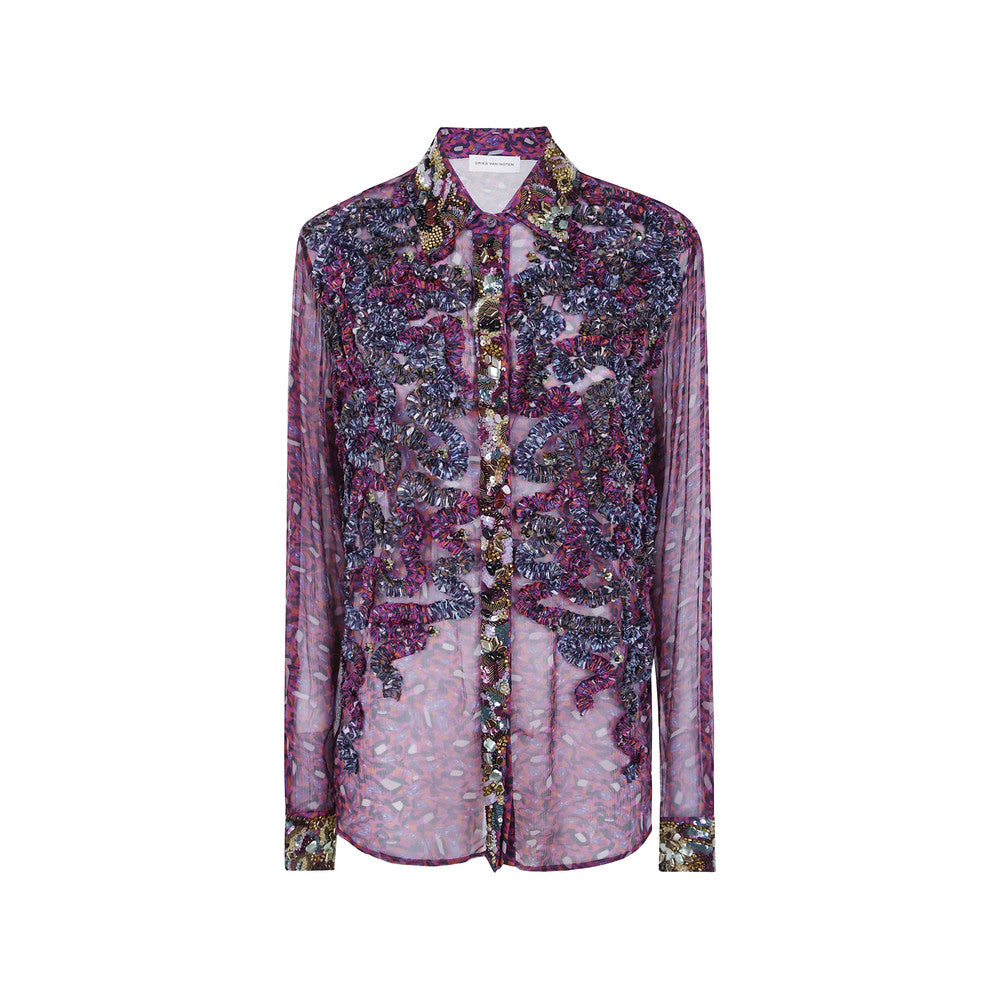 Purple Regular Abstract Shirt 1