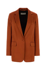 Rust Solid Notched Lapel Blazer 1
