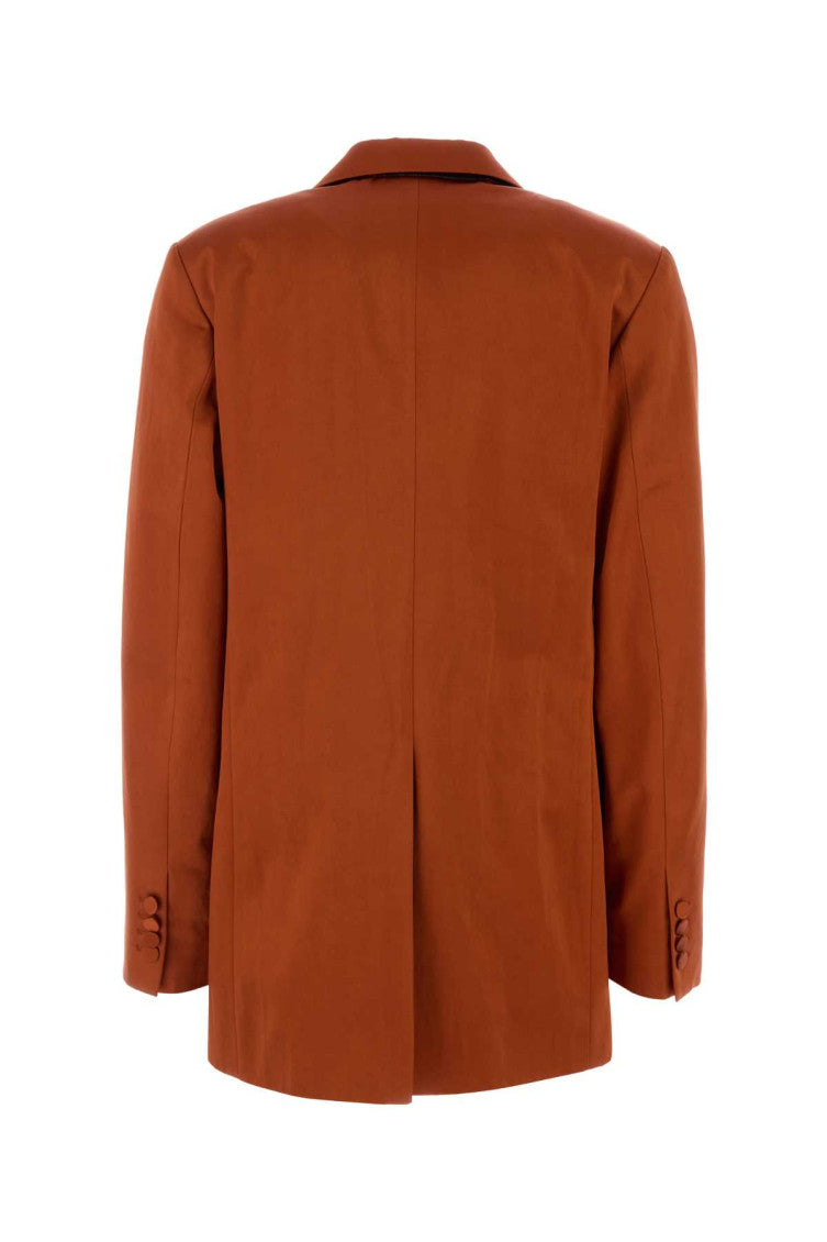 Rust Solid Notched Lapel Blazer 2