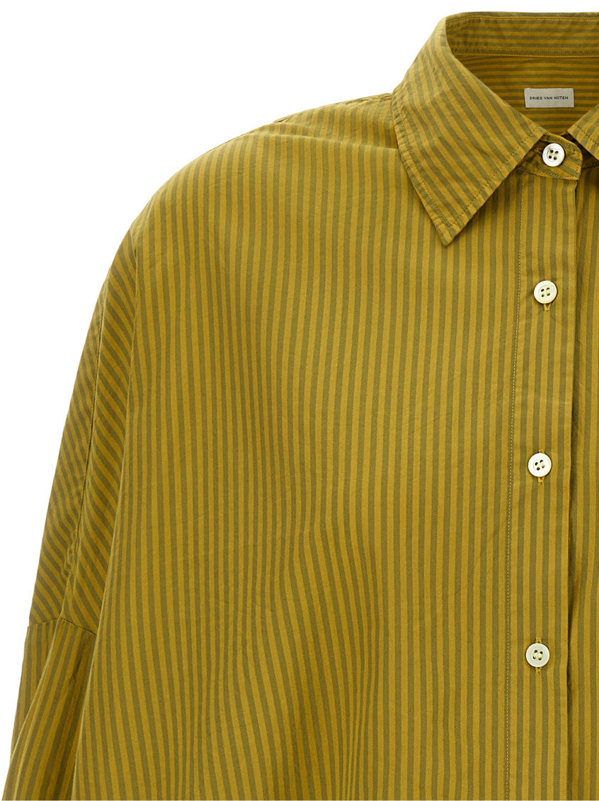 Green Oversized Stripes Shirt 3
