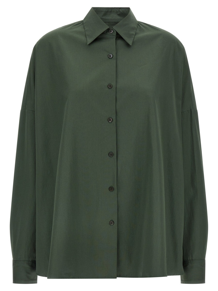Green Oversized Solid Shirt 1