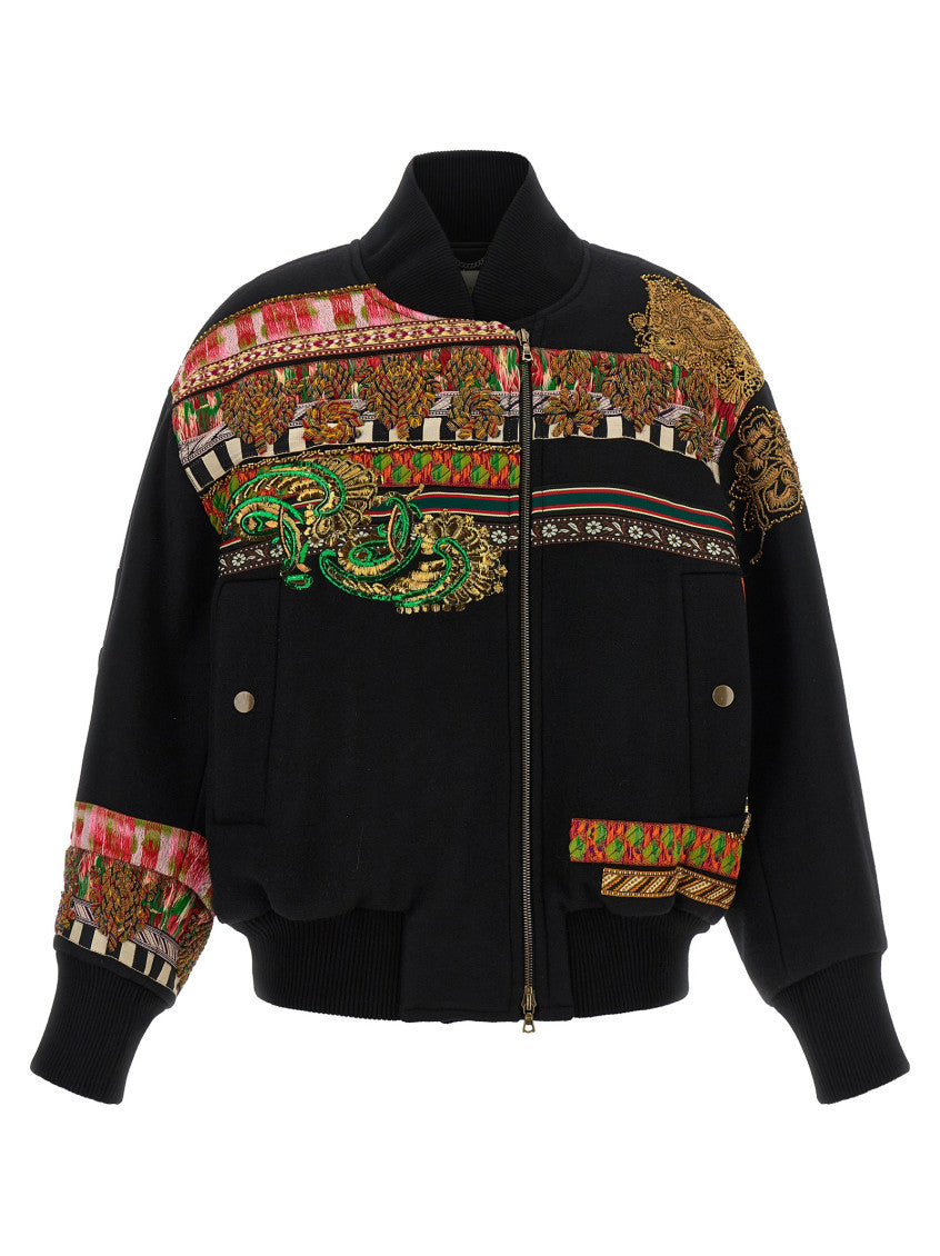 Multicolor Embroidered Mock Collar Jacket 1
