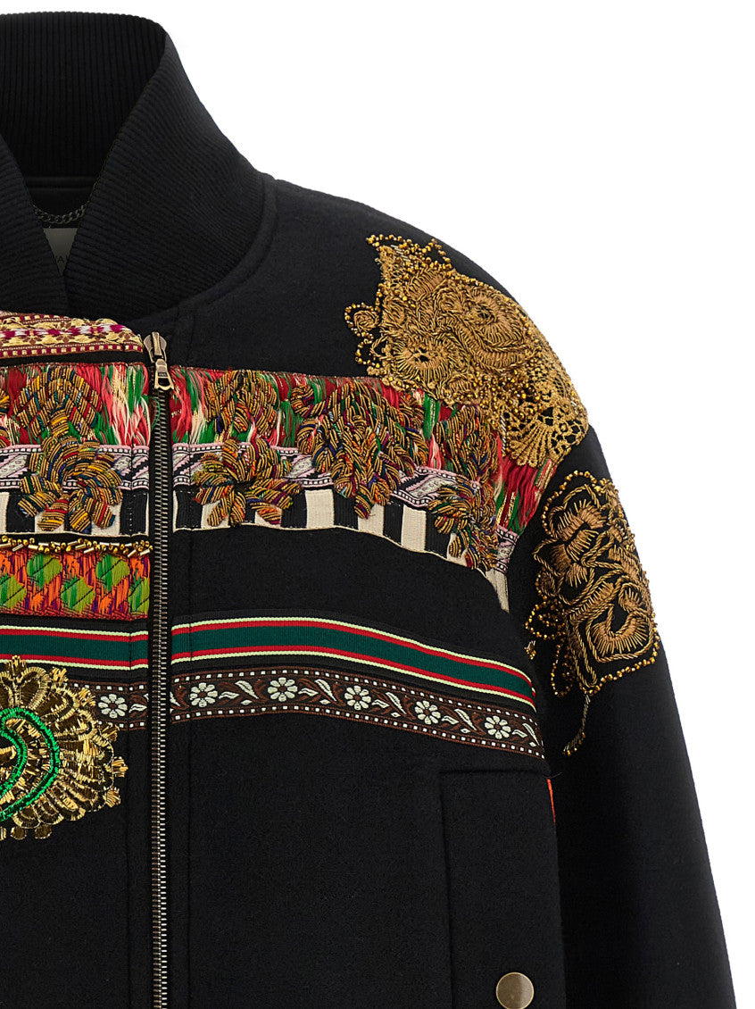 Multicolor Embroidered Mock Collar Jacket 3