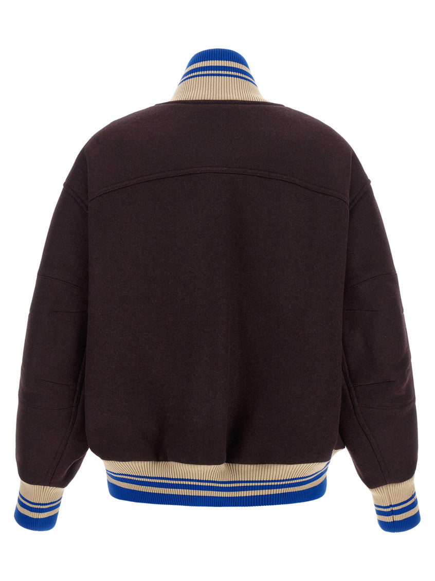 Brown Mandarin Collar Jacket 2