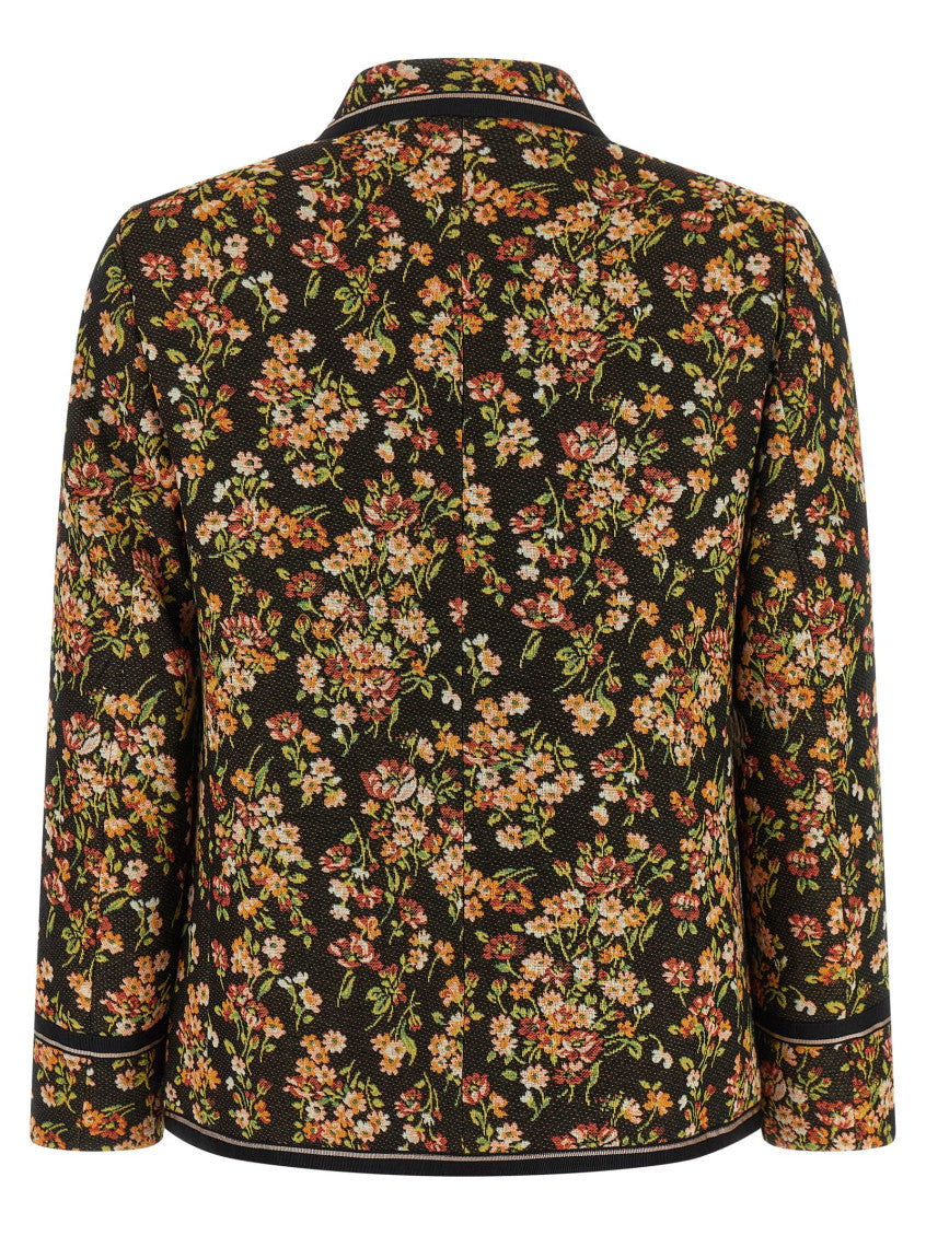 Multicolor Floral Notched Lapel Blazer 2