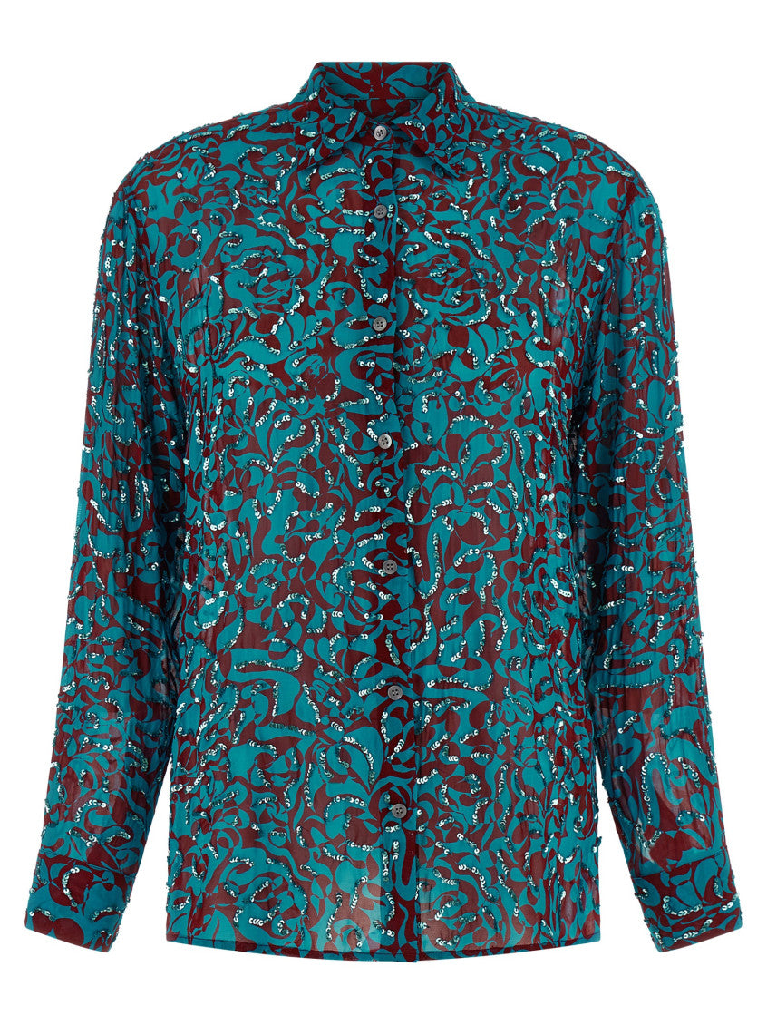 Light Blue Regular Embellished Shirt 1