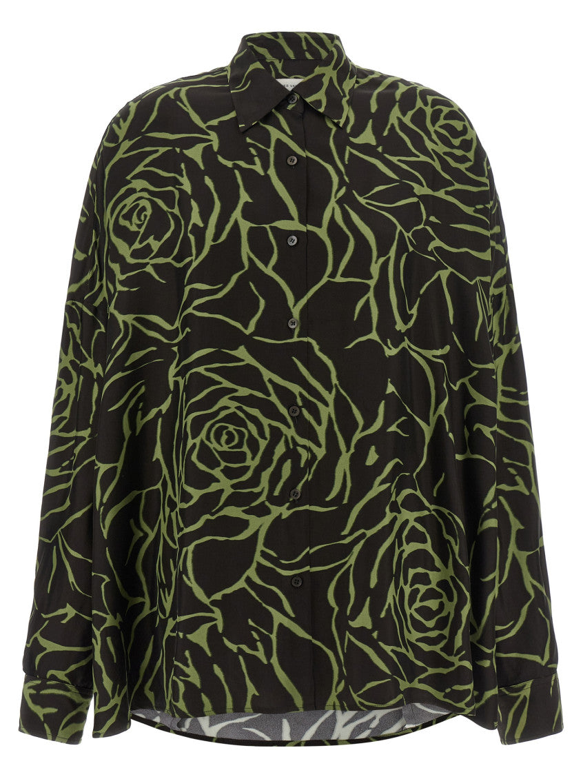 Black Oversized Floral Shirt 1