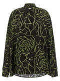 Black Oversized Floral Shirt 1