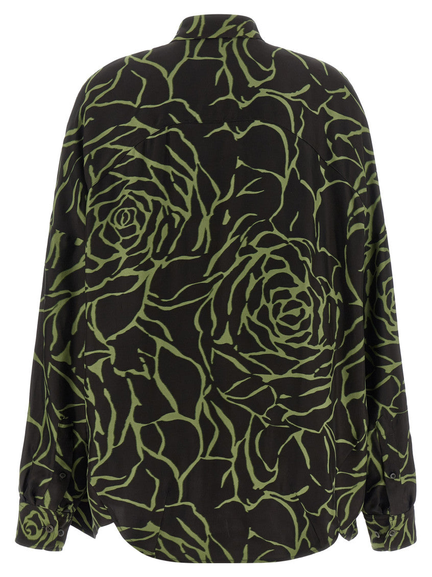 Black Oversized Floral Shirt 2