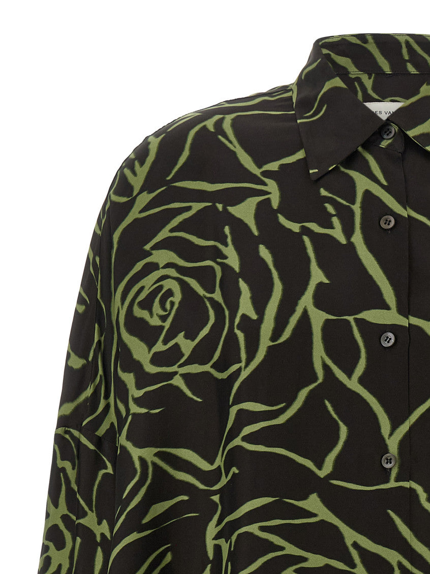 Black Oversized Floral Shirt 3