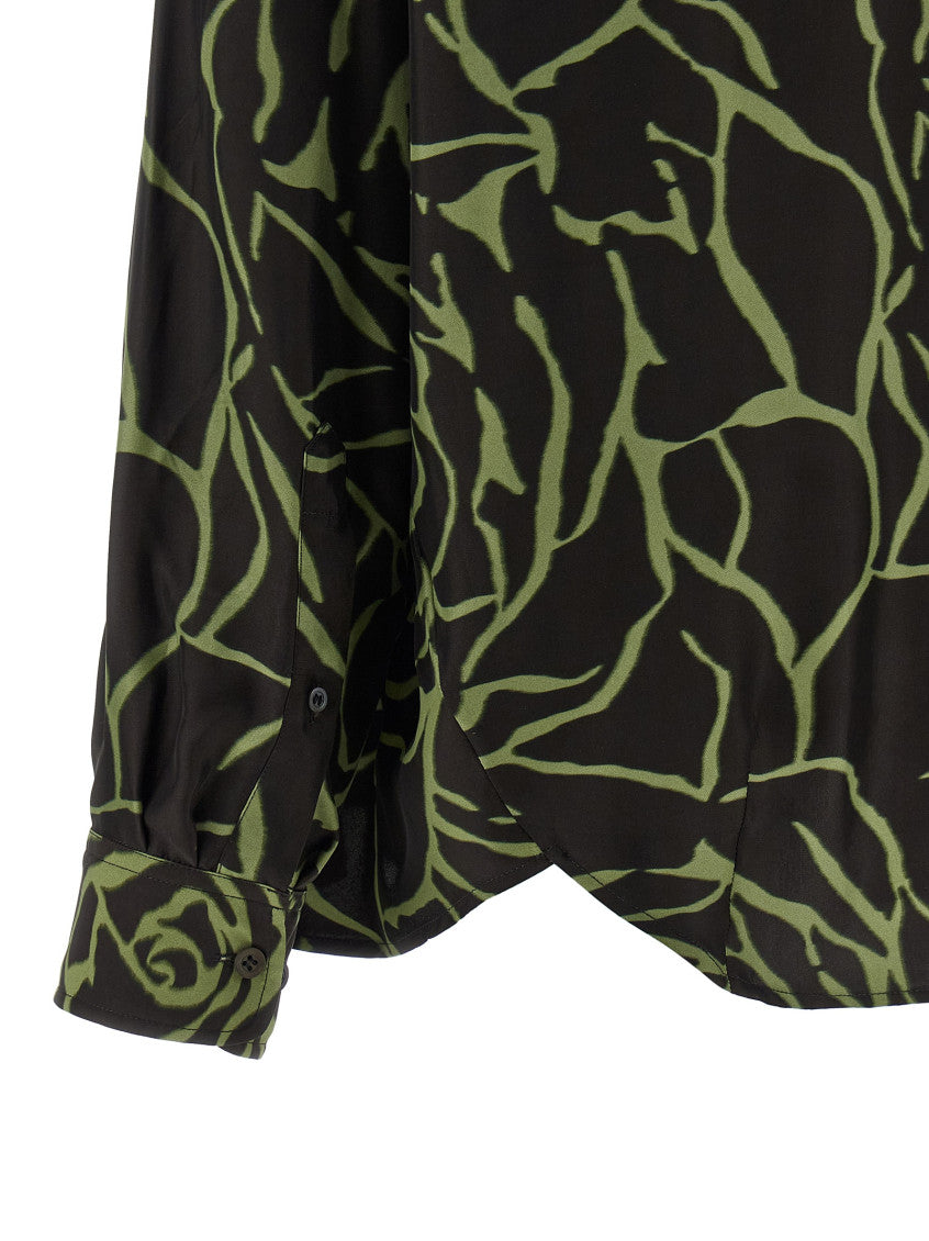 Black Oversized Floral Shirt 4