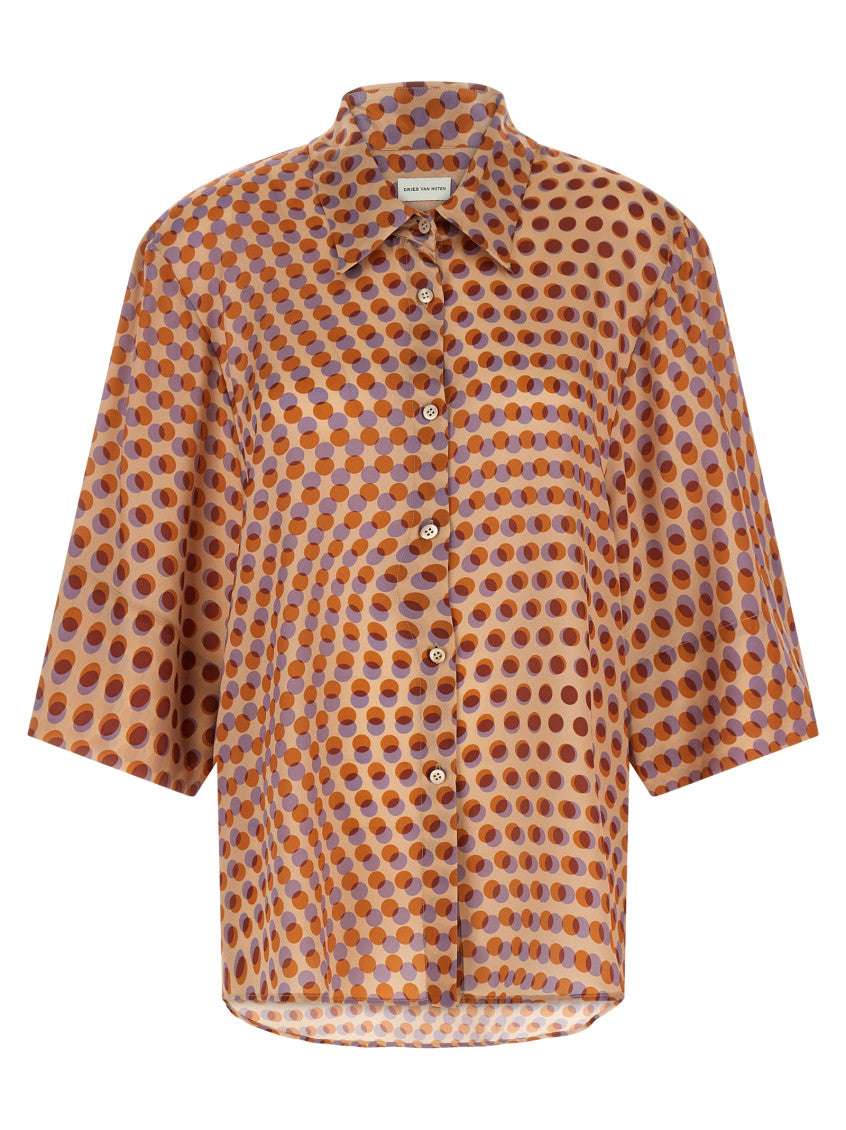 Multicolor Oversized Polka Dot Shirt 1