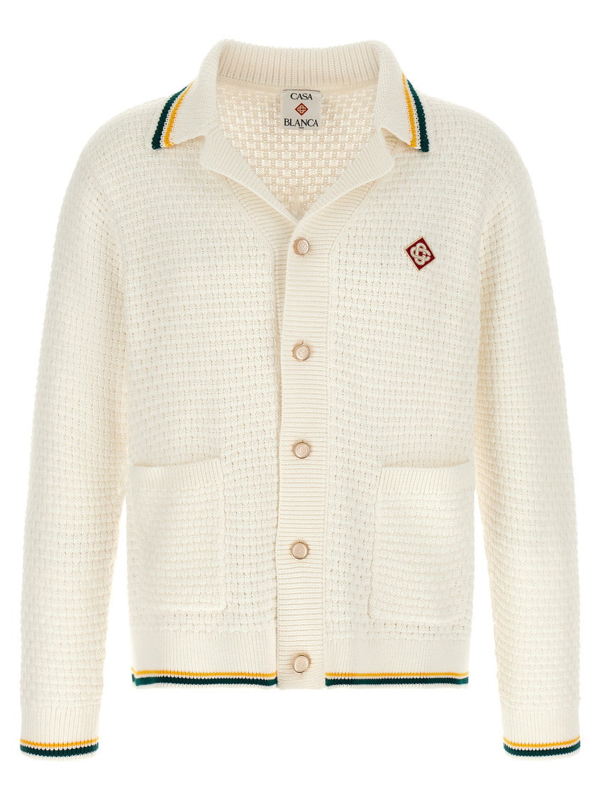 White Shirt Collar Cardigan 1
