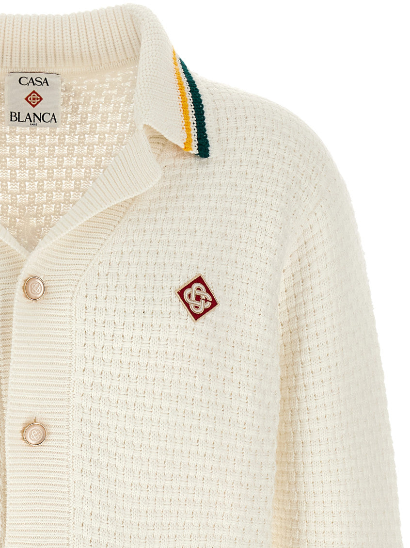 White Shirt Collar Cardigan 3