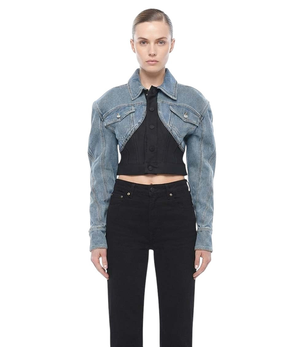 Sky Blue Shirt Collar Jacket 1
