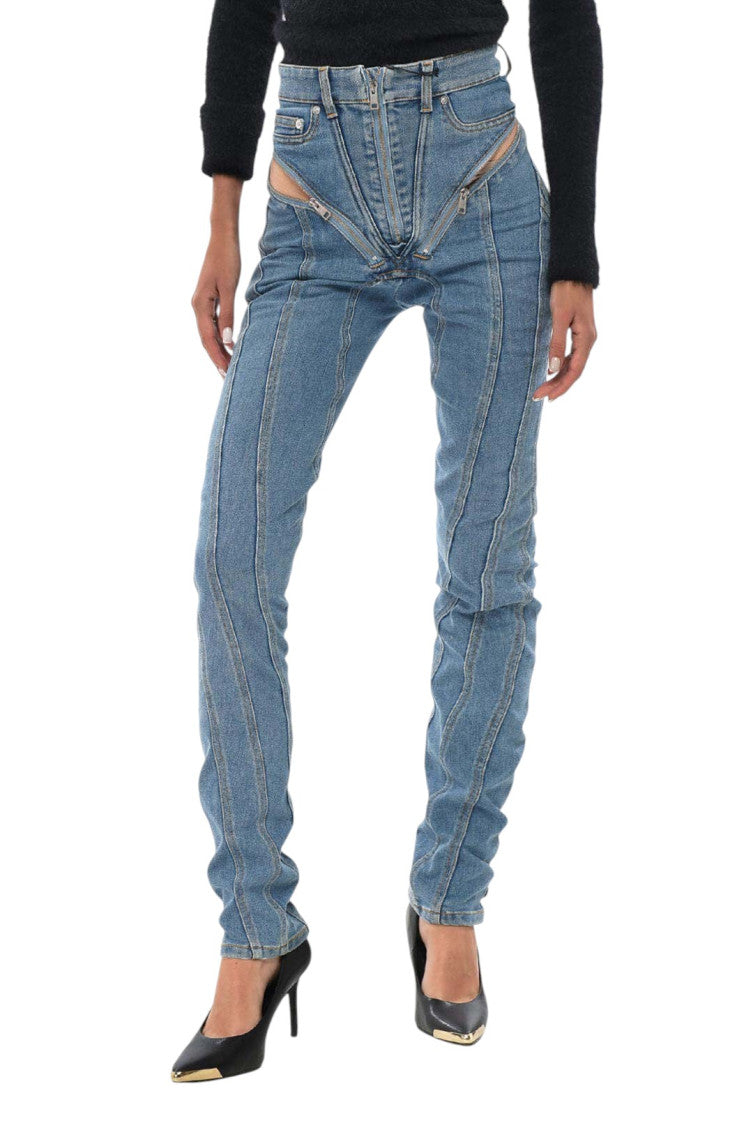 Sky Blue Skinny High Rise Jeans 1