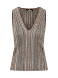 Multicolor Striped V Neck Top 1