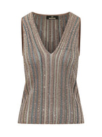 Multicolor Striped V Neck Top 1