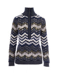 Blue Chevron Mock Collar Sweater 1