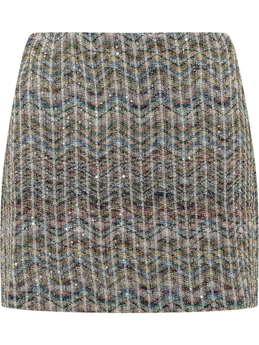 Multicolor Geometric Above Knee Skirt 1