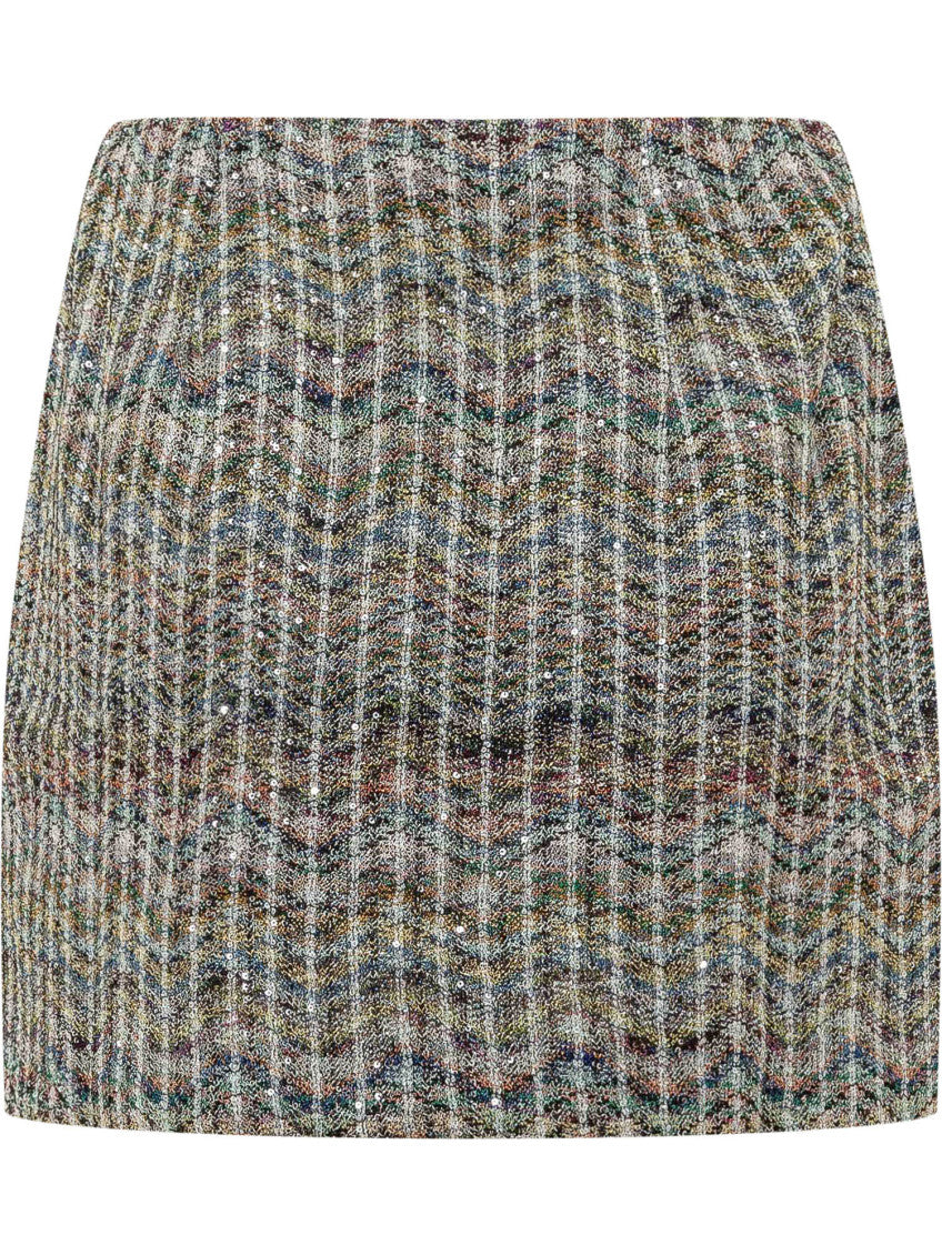 Multicolor Geometric Above Knee Skirt 2