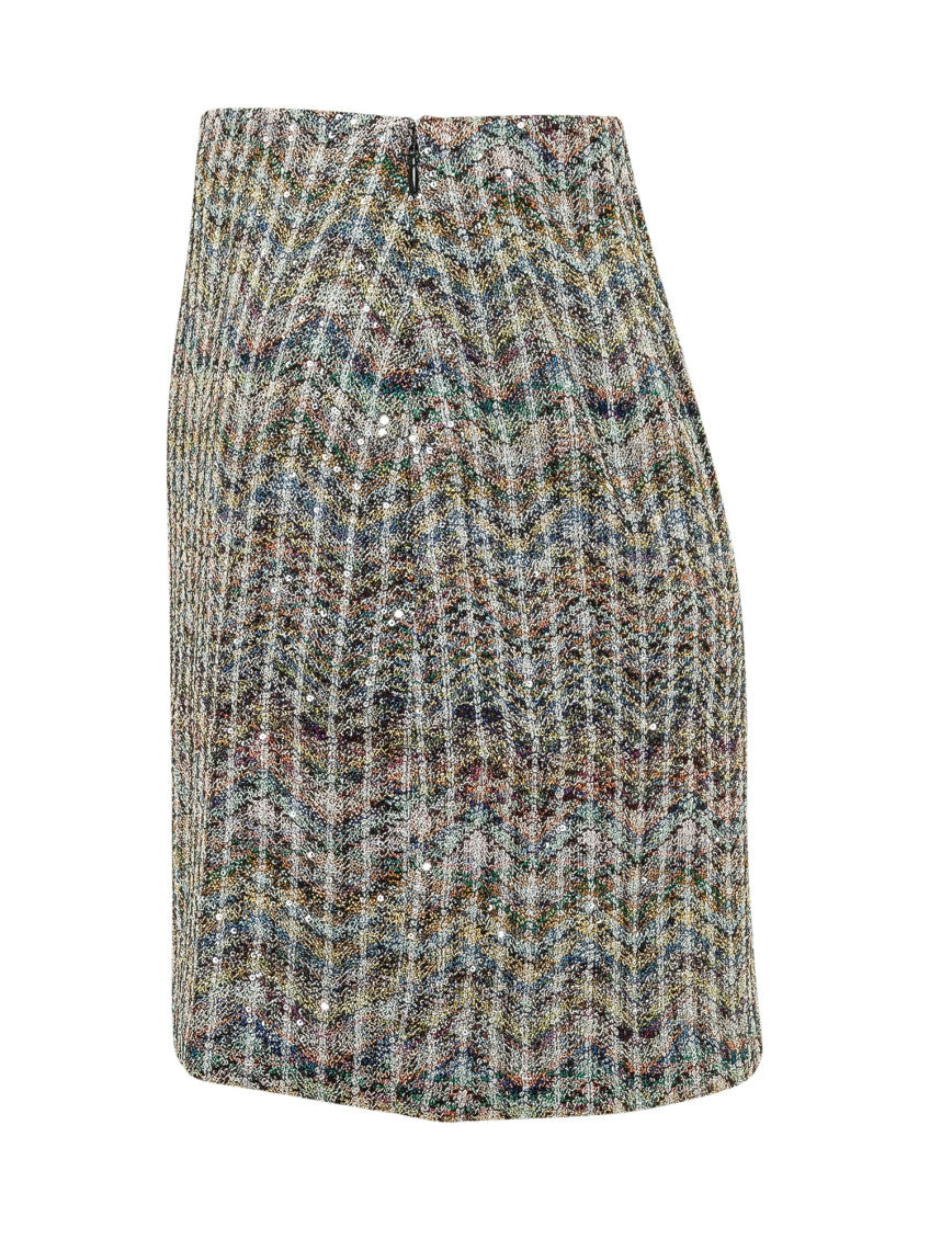 Multicolor Geometric Above Knee Skirt 3