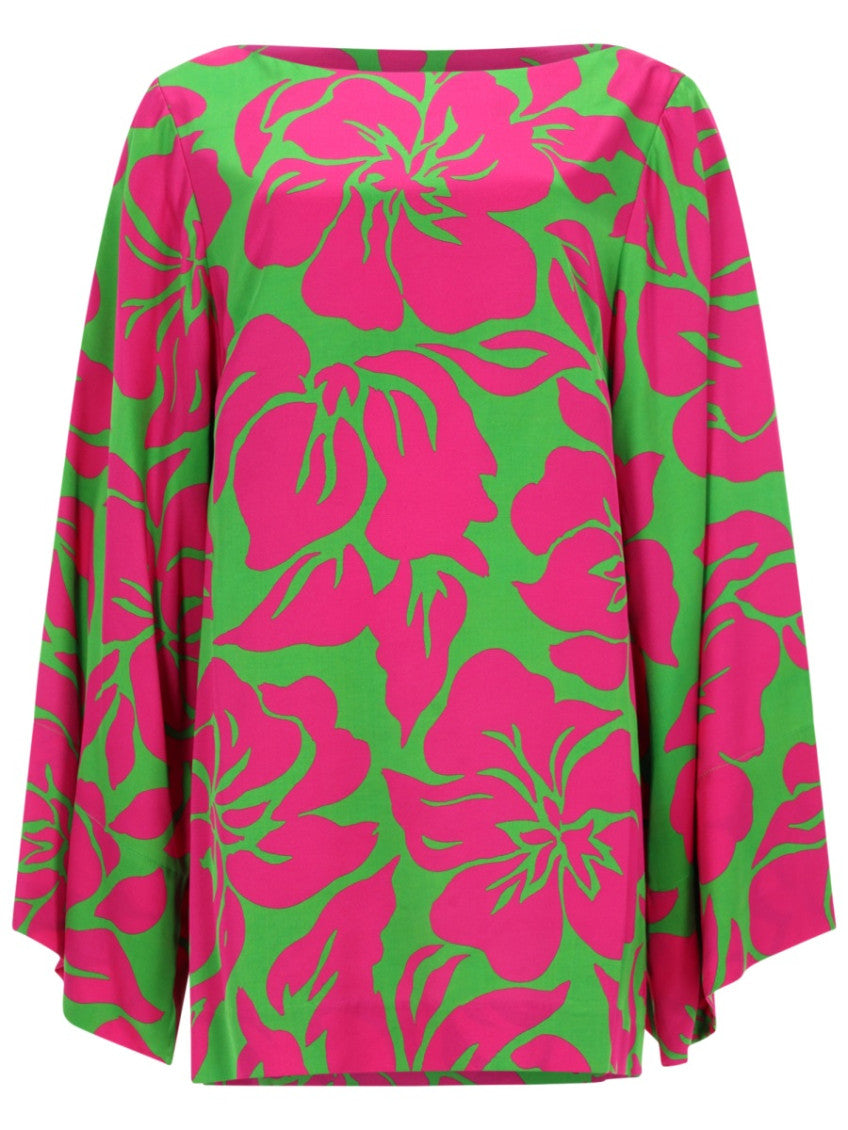 Multicolor Floral Boat Neck Top 1
