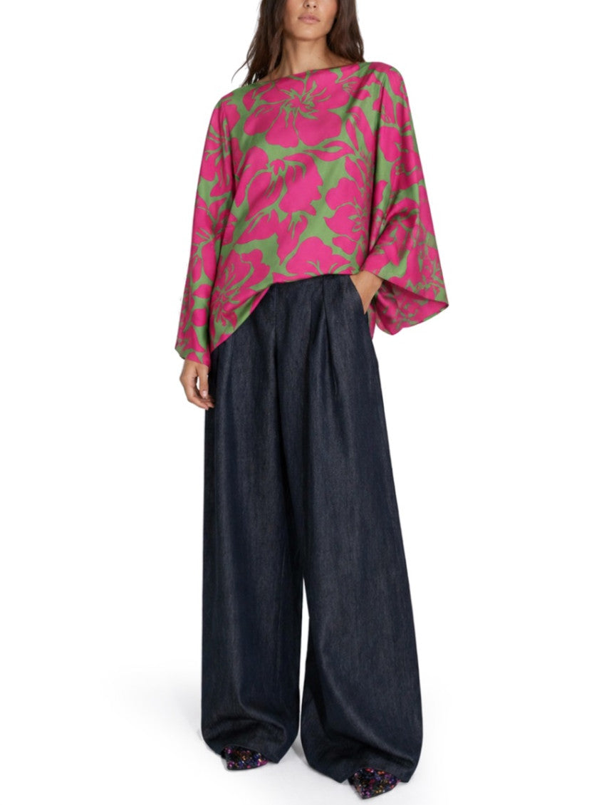 Multicolor Floral Boat Neck Top 2