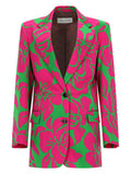 Multicolor Floral Peaked Lapel Blazer 1