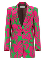 Multicolor Floral Peaked Lapel Blazer 1