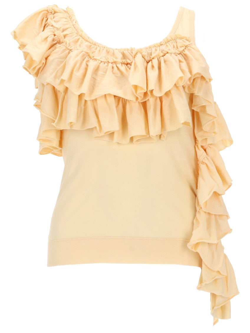 Yellow Ruffle Scoop Neck Top 1