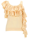 Yellow Ruffle Scoop Neck Top 1