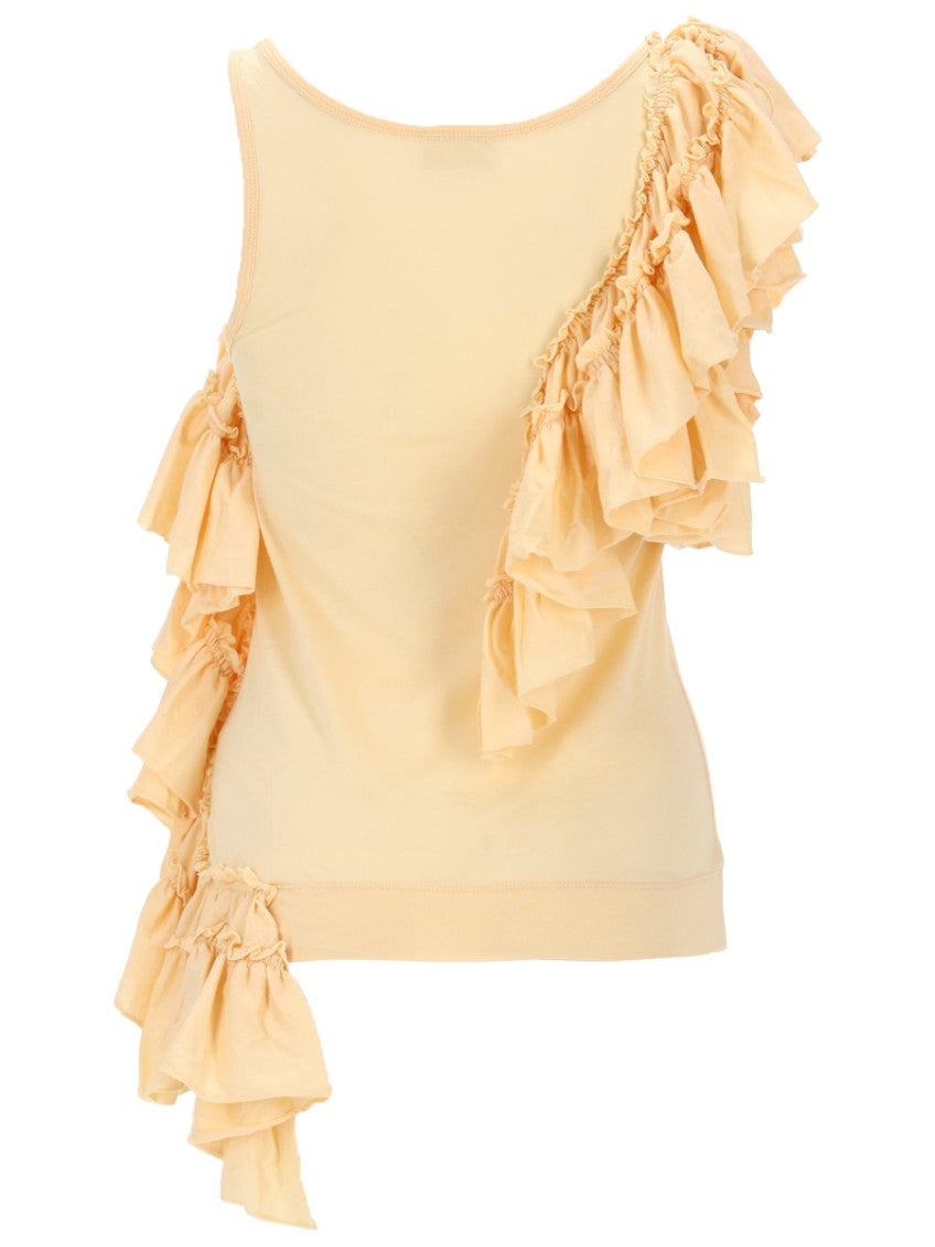 Yellow Ruffle Scoop Neck Top 2