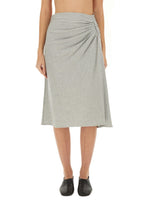 Grey Solid Knee Length Skirt 1
