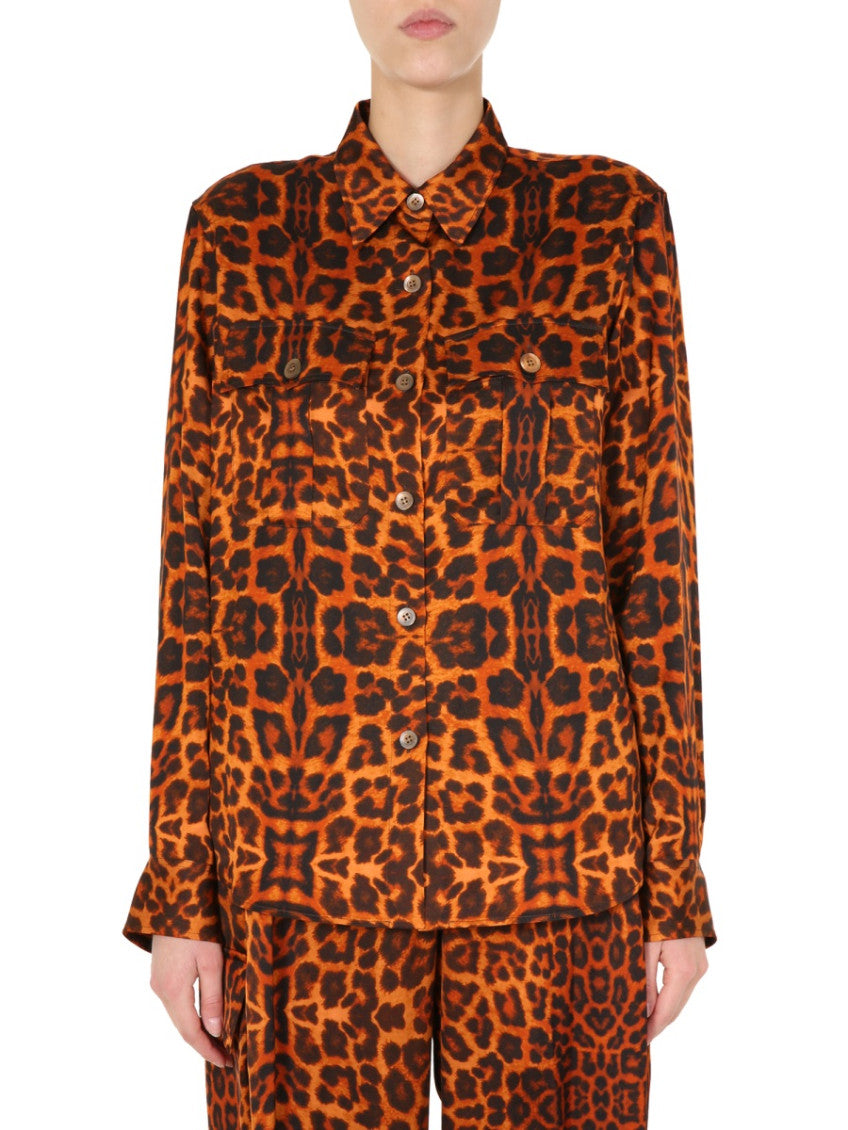 Brown Regular Animal Print Shirt 1