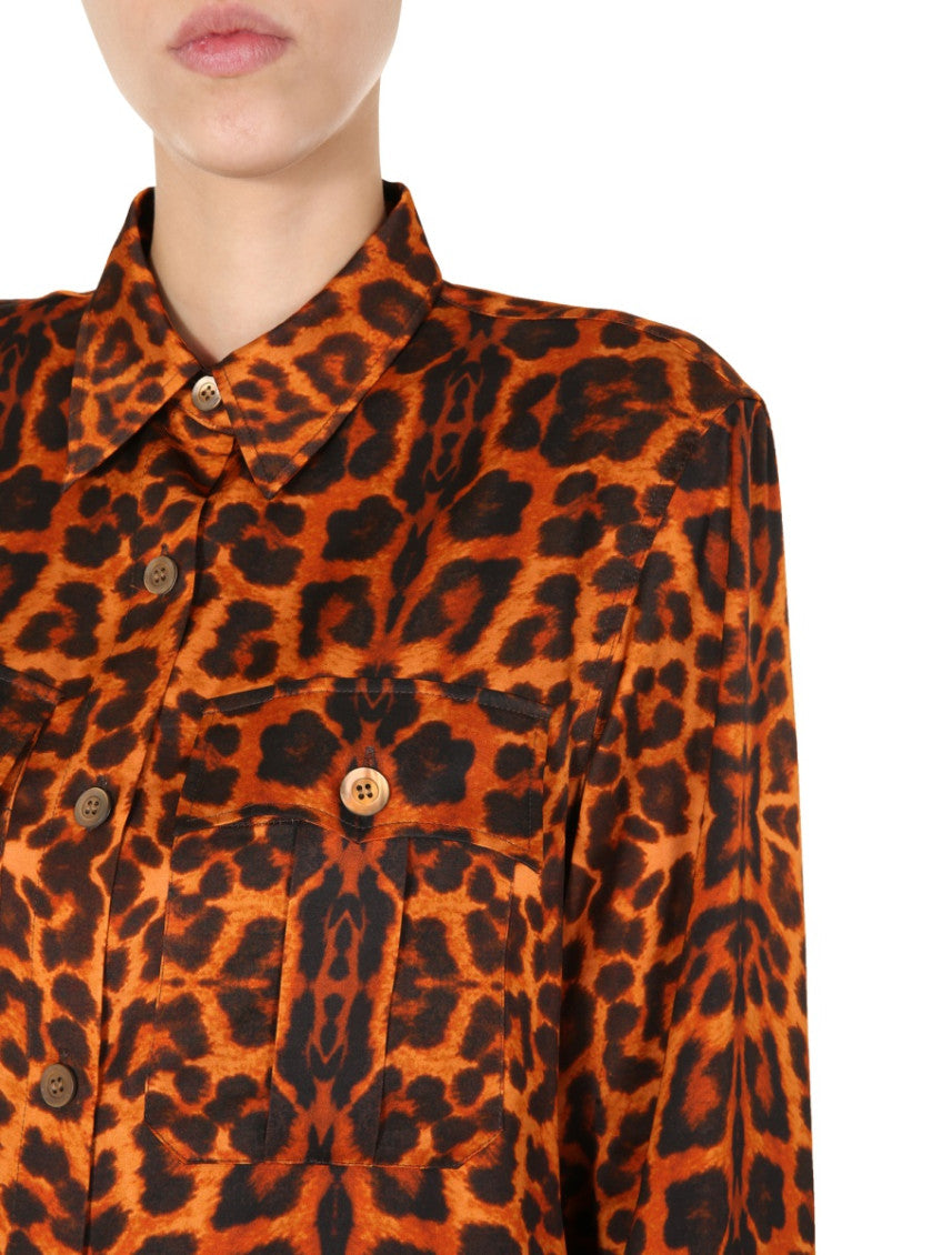 Brown Regular Animal Print Shirt 4