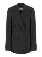 Grey Checks Peaked Lapel Blazer 1