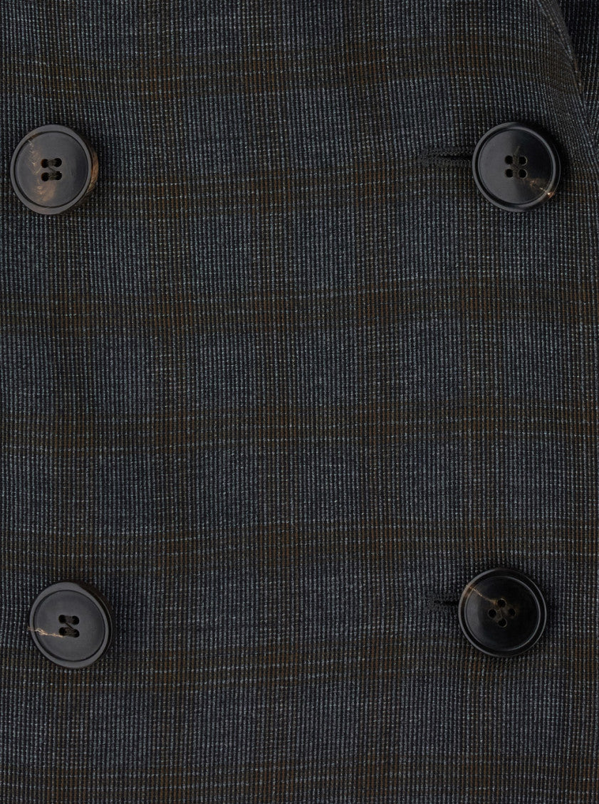 Grey Checks Peaked Lapel Blazer 3