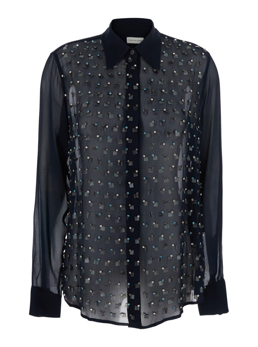 Black Regular Embellished Shirt 1