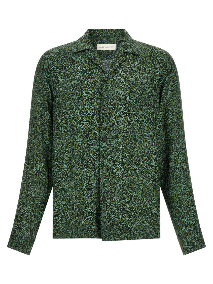 Green Relaxed Abstract Shirt 1