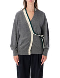 Grey Knitted V Neck Sweater 1