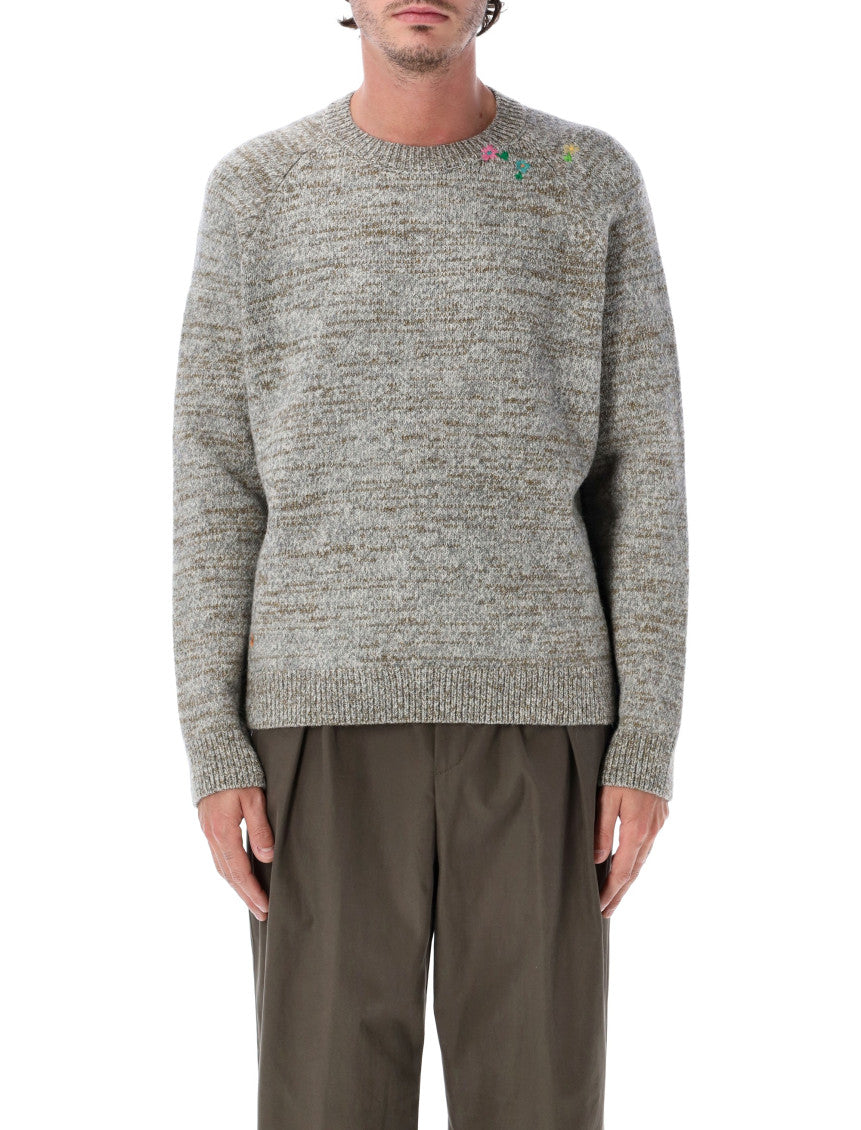Grey Knitted Crew Neck Sweater 1