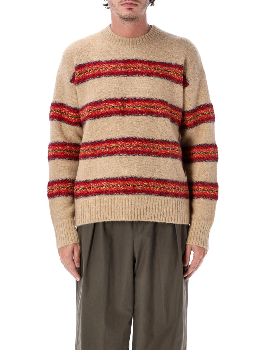 Beige Knitted Crew Neck Sweater 1