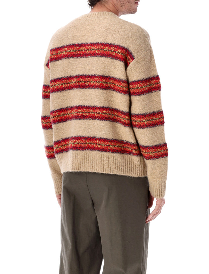 Beige Knitted Crew Neck Sweater 2
